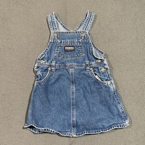 Vintage Oshkosh Denim Overall Dress 24 Months Blue Cotton Retro Festival Collect